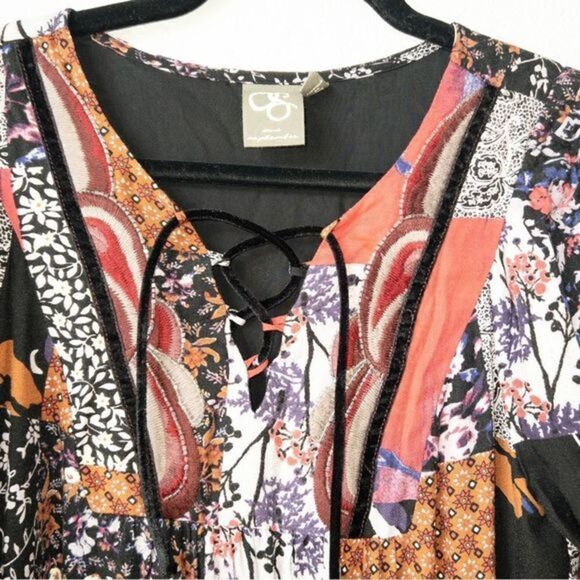 One September x Anthropologie Arcata Patchwork Peasant Dress Size XS - Picture 4 of 7